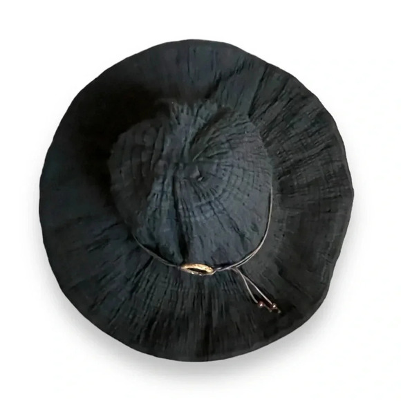 Black Adjustable Brim - Wide Brim Sun Hat - Adult One Size - Picture 2 of 11